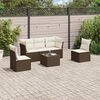 vidaXL Salon de jardin avec coussins 6 pcs marron r&eacute;sine tress&eacute;e