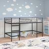 vidaXL Lit mezzanine pour enfants Noir 79,5 x 200 cm Acier