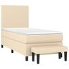 vidaXL Sommier &agrave; lattes de lit avec matelas Cr&egrave;me 80x200 cm Tissu