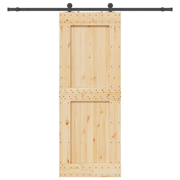 vidaXL Porte coulissante et kit de quincaillerie 85x210 cm pin massif