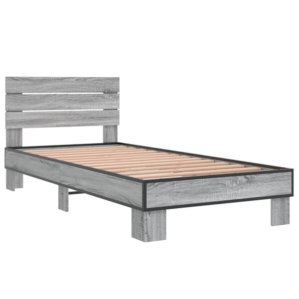 vidaXL Cadre de lit sans matelas sonoma gris 90x200 cm