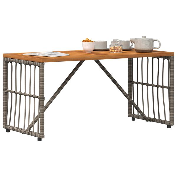 vidaXL Table de jardin Gris 80 x 40 x 40 cm Acier et Rattan Poly