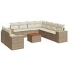 vidaXL Salon de jardin avec coussins 10 pcs beige r&eacute;sine tress&eacute;e