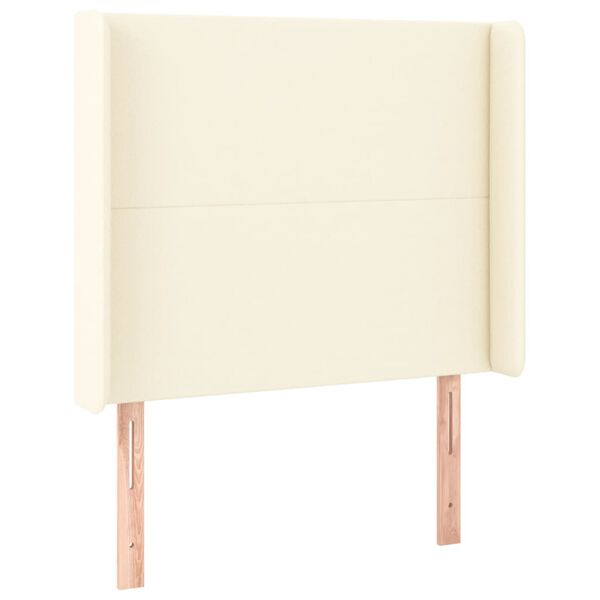 vidaXL T&ecirc;te de lit avec oreilles Cr&egrave;me 93x16x118/128 cm Similicuir