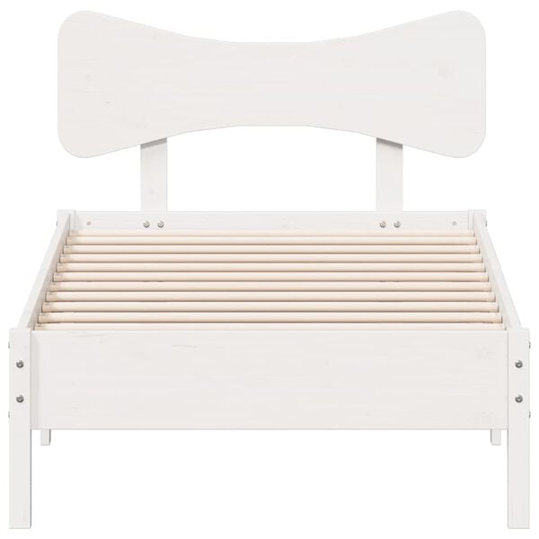 vidaXL Cadre de lit sans matelas blanc 90x190 cm bois de pin massif