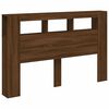 vidaXL T&ecirc;te de lit &agrave; LED ch&ecirc;ne marron 160x18,5x103,5cm bois ing&eacute;nierie