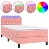 vidaXL Sommier &agrave; lattes de lit avec matelas et LED Rose 80x200 cm
