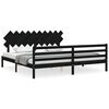 vidaXL Cadre de lit sans matelas noir 200x200 cm bois massif