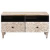 vidaXL Table basse Blanc 80 x 54 x 40 cm Bois de mangue massif