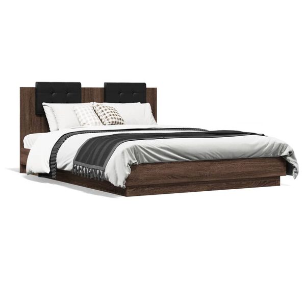 vidaXL Cadre de lit sans matelas ch&ecirc;ne marron 150x200 cm