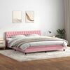 vidaXL Sommier &agrave; lattes de lit avec matelas rose 180x210 cm velours