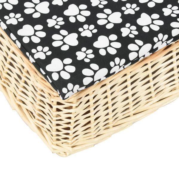vidaXL Panier pour chiens avec coussin 110x75x15 cm Saule naturel
