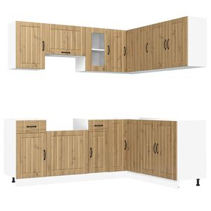 vidaXL Ensemble d'armoires de cuisine 11 pcs Lucca bois d'ing&eacute;nierie