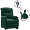 vidaXL Fauteuil de massage Vert fonc&eacute; Velours
