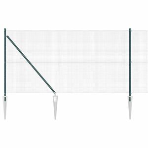 vidaXL Cl&ocirc;ture en fil soud&eacute; avec pointes 10 x 1,4 m Vert Maille