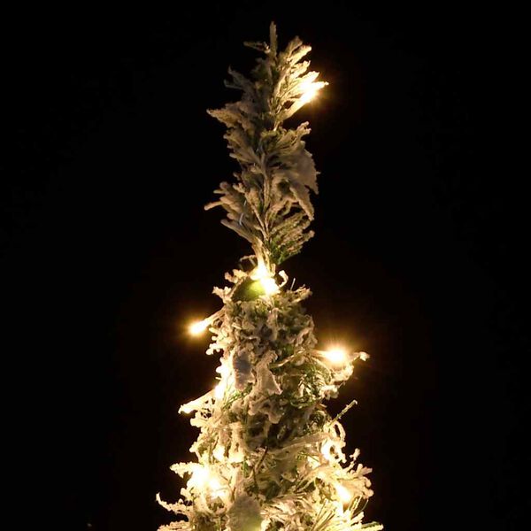 vidaXL Sapin de No&euml;l artificiel escamotable neige floqu&eacute;e 50 LED 120cm