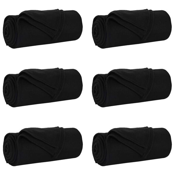 vidaXL Couvertures &agrave; jeter 6 pcs Noir 240 x 220 cm Toison