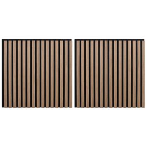 vidaXL Panneaux muraux 2 pcs Marron 60,5 x 60 cm