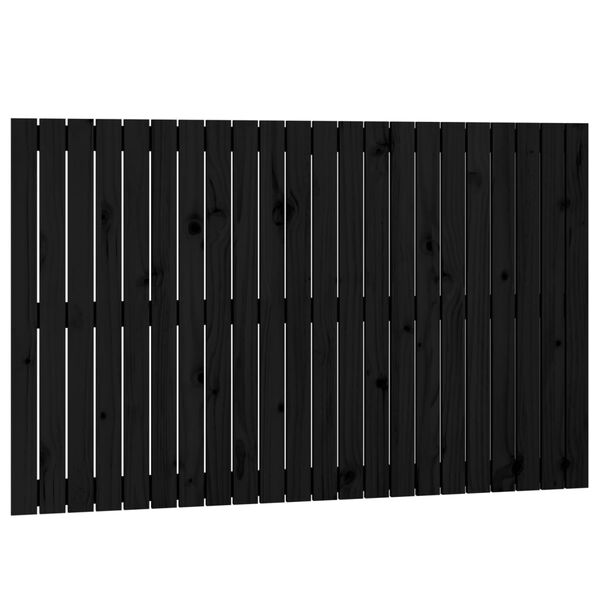 vidaXL T&ecirc;te de lit murale Noir 140x3x90 cm Bois massif de pin
