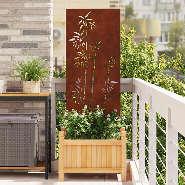 vidaXL &Eacute;cran de confidentialit&eacute; de jardin Floral Rouill&eacute; 50 x 140 cm