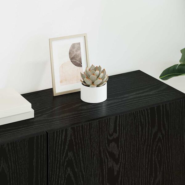 vidaXL Unit&eacute; murale de TV 5 pcs Ch&ecirc;ne noir Bois d'ing&eacute;nierie