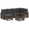 vidaXL Ensemble de canap&eacute; de jardin 7 pc Gris polyrotin
