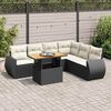 vidaXL Salon de jardin 7 pcs avec coussins noir r&eacute;sine tress&eacute;e