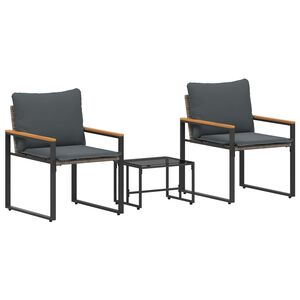 vidaXL Ensembles de meubles 3 pcs Gris et Gris fonc&eacute; Rotin