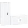 vidaXL Ensemble de meubles TV 2 pcs blanc brillant bois d'ing&eacute;nierie