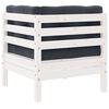 vidaXL Salon de jardin 3 pcs avec coussins Blanc Bois de pin massif