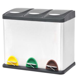 vidaXL Poubelle &agrave; ordures Acier inoxydable 24 L