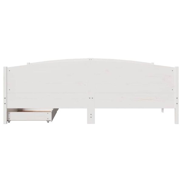 vidaXL Cadre de lit sans matelas blanc 200x200 cm bois massif de pin