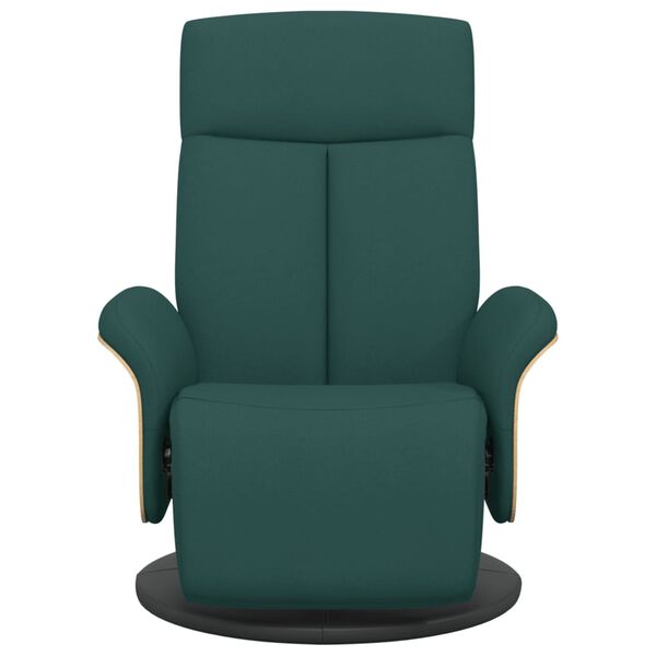vidaXL Fauteuil inclinable avec repose-pieds vert foncé tissu