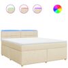 vidaXL Sommier &agrave; lattes de lit avec matelas Cr&egrave;me 180x200 cm Tissu