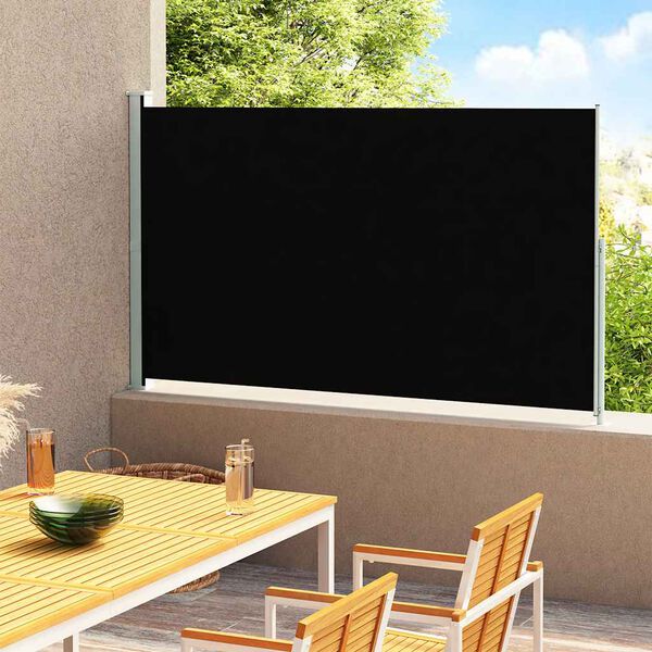 vidaXL Auvent lat&eacute;ral r&eacute;tractable de patio 180x300 cm Noir
