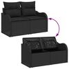 vidaXL Ensemble de canap&eacute; de jardin avec coussin 9 pcs Noir