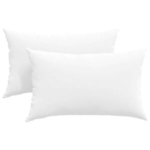 vidaXL Coussins de canap&eacute; 2 pc tissu Blanc 50 x 30 cm