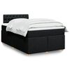vidaXL Sommier &agrave; lattes de lit avec matelas noir 120x190 cm tissu