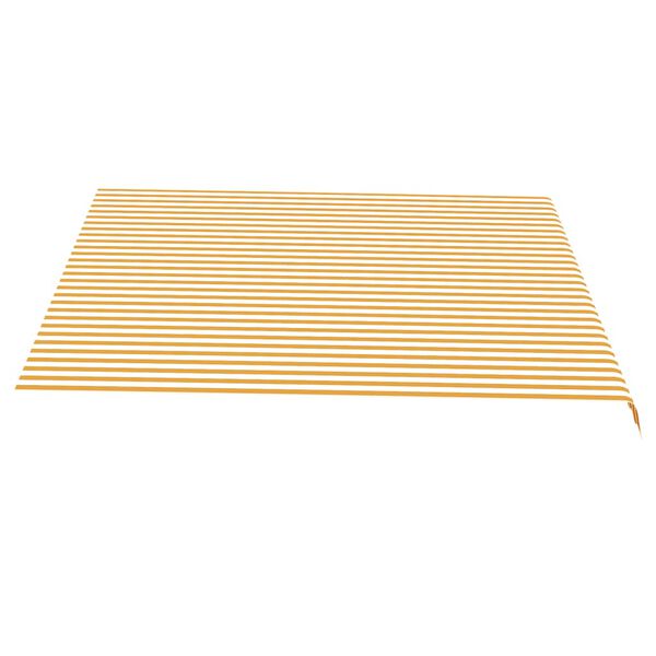 vidaXL Tissu de remplacement pour auvent Jaune et blanc 4x3,5 m