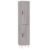 vidaXL Buffet haut Sonoma gris 34,5x34x180 cm Bois d'ing&eacute;nierie