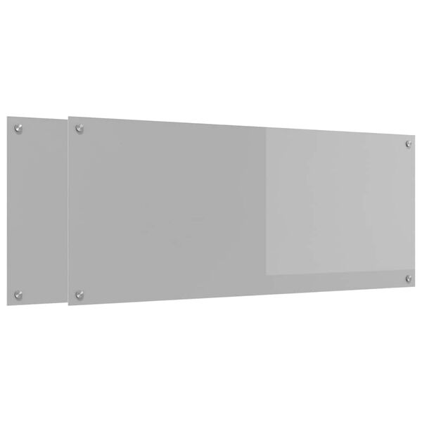 vidaXL Protection de cuisine 2 pcs Gris clair 120 x 50 cm verre tremp&eacute;