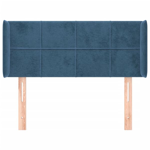 vidaXL T&ecirc;te de lit avec oreilles Bleu Fonc&eacute; 83x16x78/88 cm Velours