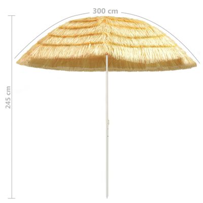 vidaXL Parasol de plage Naturel 300 cm Style hawaïen