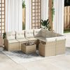 vidaXL Ensemble de canap&eacute; de jardin avec coussin 9 pcs Beige et cr&egrave;me