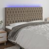 vidaXL T&ecirc;te de lit &agrave; LED Taupe 180x7x118/128 cm Tissu