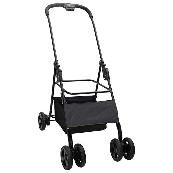 vidaXL Poussette Pliante pour Animaux Réglable Noir 81 x 47 x 99 cm