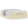 VidaXL Cadre de lit ottoman avec matelas cr&egrave;me 140x190 cm tissu