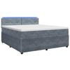 vidaXL Lit boxspring avec matelas Gris fonc&eacute; 180 x 200 cm Velours
