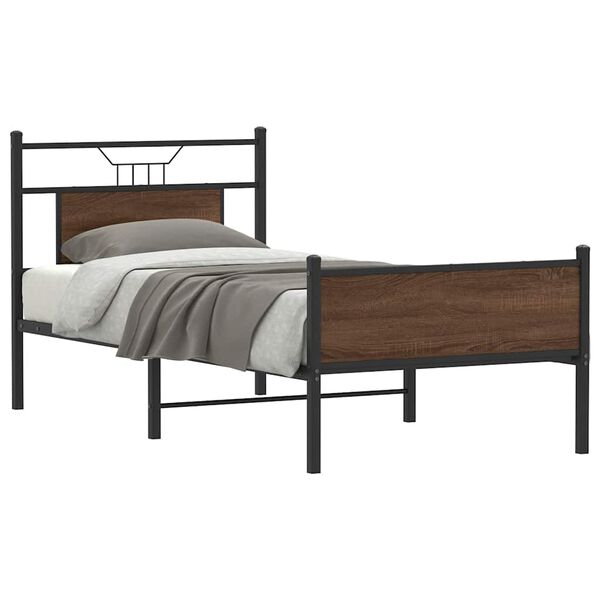 vidaXL Cadre de lit sans matelas ch&ecirc;ne marron 80x200cm bois ing&eacute;nierie