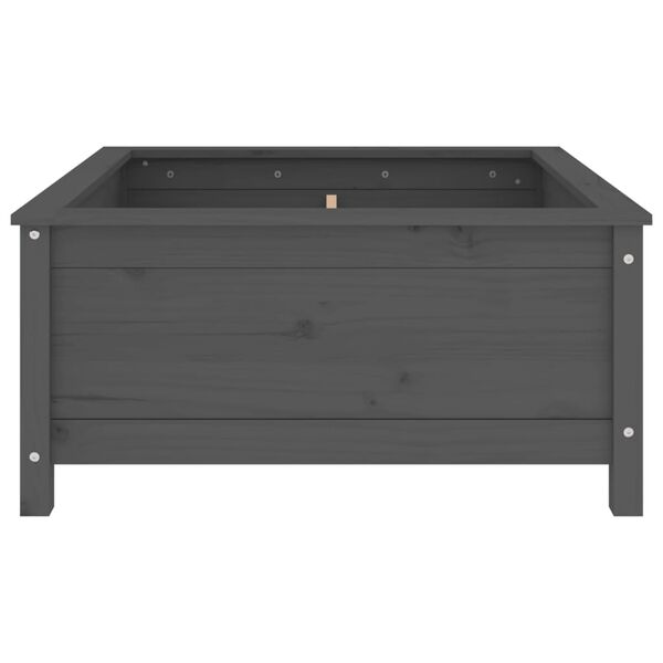 vidaXL Jardinière gris 82,5x82,5x39 cm bois massif de pin